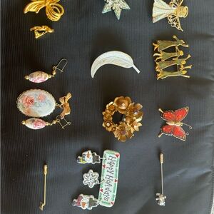 Assorted Vintage Brooches and Pins Collection
